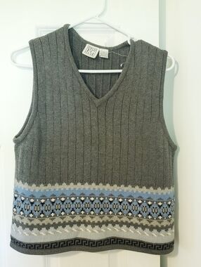 100% Cotton Field Gear Vest Gray White & Blue